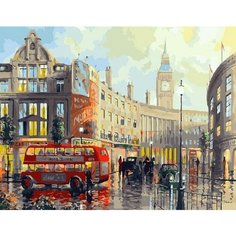 Картина по номерам Красный автобус 40х50 см Hobby Home