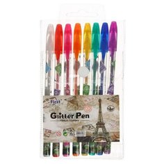 Набор гелевых ручек, 8 цветов, металлик, в блистере Noname