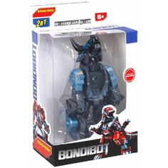 Трансформер 2в1 BONDIBOT Bondibon, мет. детали 5x9,5x4,5 см, робот-динозавр трицератопс