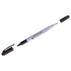 Маркер перманентный двухсторонний Crown Multi Marker Twin черный, 2мм/1мм