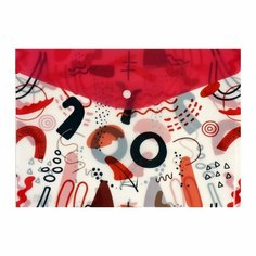 Папка-конверт на кнопке формат А4 180мкр микс Абстракция Calligrata