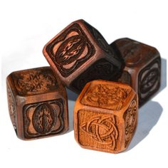 Celtic Dice Игральные кубики (кости), 16мм. / Экзотическая древесина с уникальным дизайном, 2шт. April Global Store