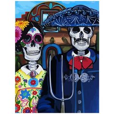 Картина по номерам на холсте Скелет Ковбой - 9027 В 30x40