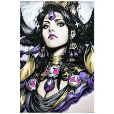 Картина по номерам на холсте Игра Hades (Аид, Боги, Мифология, Никта, Загрей, Зевс) - 8049 В 60x40