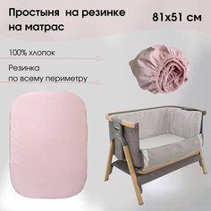 Простыня 51х81 см на резинке в люльку 100 % Хлопок Baby Good