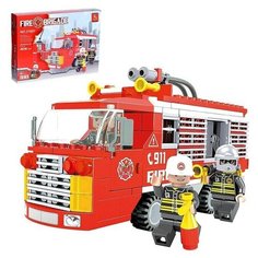Конструктор Пожарная бригада Машина, 309 деталей Нет бренда