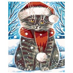 Картина по номерам Новогодний котик 40х50 см Hobby Home