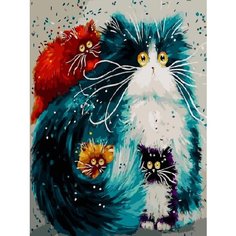 Картина по номерам Желтоглазые котики 40х50 см Hobby Home