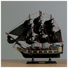 Корабль пиратский "Веселый Роджер" борт с желтой полосой, 40*8,5*36см Noname