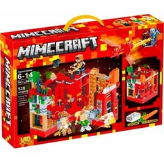 Конструктор Майнкрафт Minecraft My World "Сражение за огненную крепость" 528 деталей / с LED-элементами / Совместим с лего