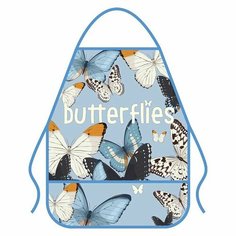 Фартук для труда 490 х 390 мм, (рост 116-146) ФДТ-3, BUTTERFLIES, голубой Пчёлка