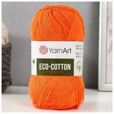Пряжа "Eco-Cotton" 80% хлопок 20% полиэстер 220м/100гр (800 оранжевый) Yarn Art