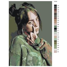 Картина по номерам X-639 "Певица Billie Eilish (Билли Айлиш)" 50х70 Brushes Paints