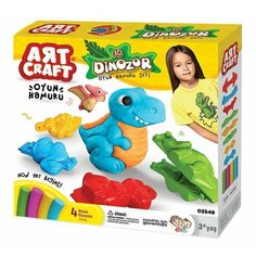 Набор для лепки 3D Динозавры, тесто 4х50 гр AЯT Craft