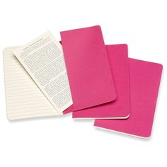Блокнот Moleskine Cahier Journal Pocket, в линейку, 32 листа, розовый, 3 шт