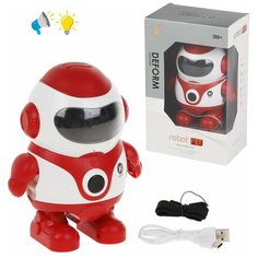 Робот эл, сенсор. управление, свет, звук, в комплекте: предметов 1шт, встроен. аккум, USB шнур Наша Игрушка