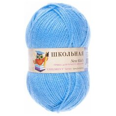 Пряжа Пехорка Школьная 05 голубой 100% акрил 50г 150м 5шт