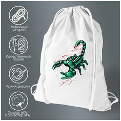 Сумка для обуви CoolPodarok Зелёный скорпион