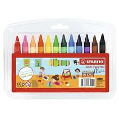 Набор восковых мелков "Stabilo Jumbo", 12 цветов