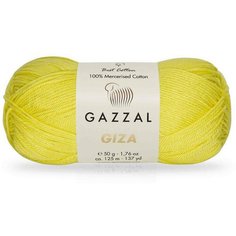 Пряжа Gazzal Giza лимонный (2483), 100%мерсеризованный хлопок, 125м, 50г, 1шт