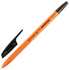 Ручка шар. Brauberg "X-333 Orange", черная, оранж. корп, 0,7мм, 142410