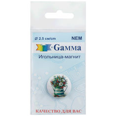 Игольница-магнит "Цветы в кувшине" в комплекте с нитевдевателем и иглами для вышивания / Гамма, артикул NEM-019 Gamma