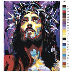 Картина по номерам T787 "Арт Иисус" 40х50 Brushes Paints