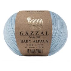 Пряжа GAZZAL Baby Alpaca, 55 % альпака, 45 % мериносовая шерсть, 50 г, 160 м, 1 шт., светло-голубой
