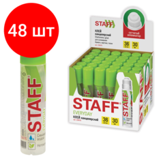 Комплект 48 шт, Клей канцелярский STAFF EVERYDAY 30 мл, сетчатый аппликатор, 228476