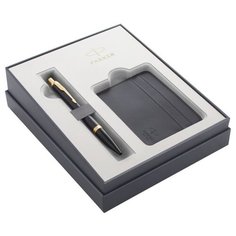 Набор Parker 2021: ручка шариковая Parker Urban Core K314, Muted Black GT + чехол для карт 2122000