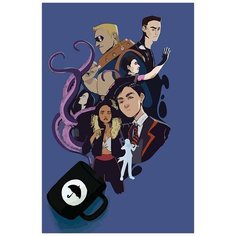 Картина по номерам на холсте сериал Академия Амбрелла (Клаус, Пятый, Скипка) - 8223 В 60x40