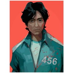 Картина по номерам на холсте сериал Игра в кальмара (Squid game) - 8820 В 30x40
