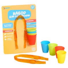 Набор для сортировки-сортер «Пинцет и стаканчики», по методике Монтессори Iq Zabiaka