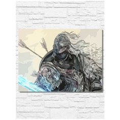 Картина по номерам на холсте Игра Elden Ring (Миядзаки, Дарк Соулс, Рыцарь) - 9170 Г 30x40