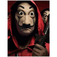 Картина по номерам на холсте Сериал Бумажный Дом - 7173 В 30x40