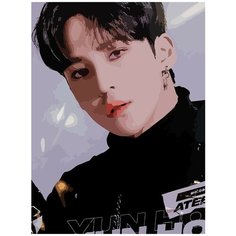 Картина по номерам на холсте Музыка Ateez Юнхо - 7150 В 30x40