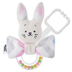 Развивающая мягкая игрушка ROXY-KIDS Погремушка с колечком FUNNY BUNNY рисунок зигзаг