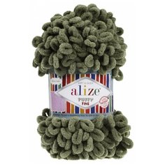 Пряжа Alize Puffy fine светло-зеленый (485), 100%микрополиэстер, 14,5м, 100г, 1шт