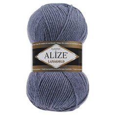 Пряжа Alize Lanagold (Ализе Ланаголд) - 2 мотка 203 джинс меланж 49% шерсть, 51% акрил 240м/100г