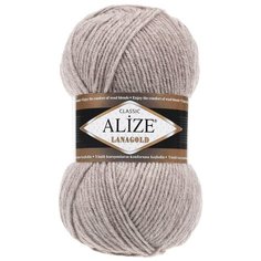 Пряжа Alize Lanagold (Ализе Ланаголд) - 1 моток 207 светло-коричневый 49% шерсть, 51% акрил 240м/100г