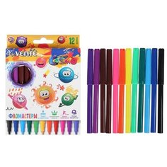 Фломастеры 12 цветов, deVENTE Cosmo, вентилируемый колпачок./В упаковке шт: 1