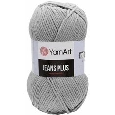 Пряжа YarnArt Jeans PLUS светло-серый (49), 55%хлопок/45%акрил, 160м, 100г, 1шт