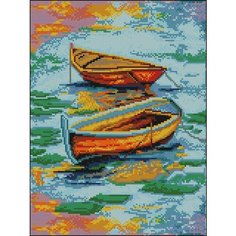 Алмазная мозаика Лодочки 30x40 см. Алмазное хобби