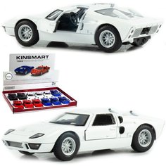 Металлическая машинка игрушка 1:32 1966 Ford GT40 MKII (Форд ГТ), инерционная / Белый Kinsmart