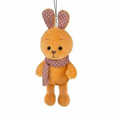 Мягкая игрушка Кролик Рыжий с цветными ушками 13 см Maxitoys