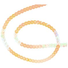 Пайетки для рукоделия на нитке перламутровые персиковые / Лента (тесьма) с пайетками 2 метра DMO