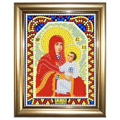 Алмазная мозаика "Богородица Всемилостивая" 10,5Х14,5см в подарок золотая рамка для готовой работы НАСЛЕДИЕ