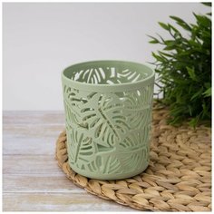 Стакан для канцелярских принадлежностей "Листья", зеленый нет бренда