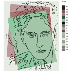 Картина по номерам W-681 "Репродукция картины - Jean Cocteau. Художник Энди Уорхол" 60х80 Brushes Paints