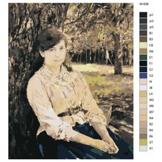 Картина по номерам W-936 "Репродукция картины - Девушки, освещенной солнцем. Художник Валентин Серов" 40x50 Brushes Paints